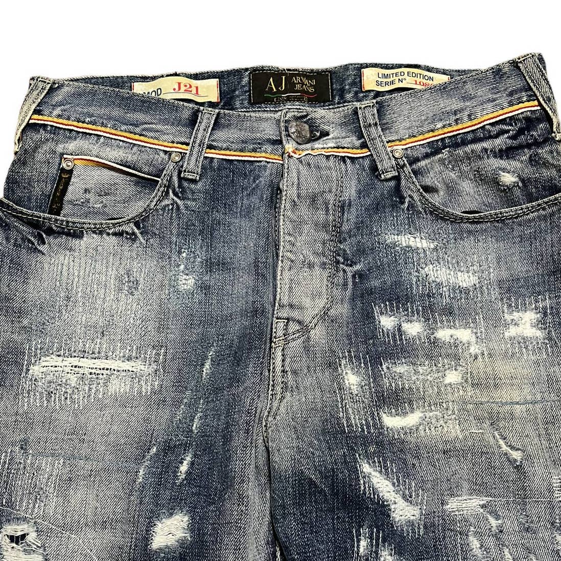 Armani Jeans Distressed Selvedge Denim