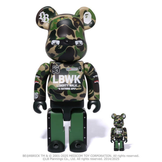 BAPE X LBWK Livaken Kun ABC CAMO BE@RBRICK 100% & 400%