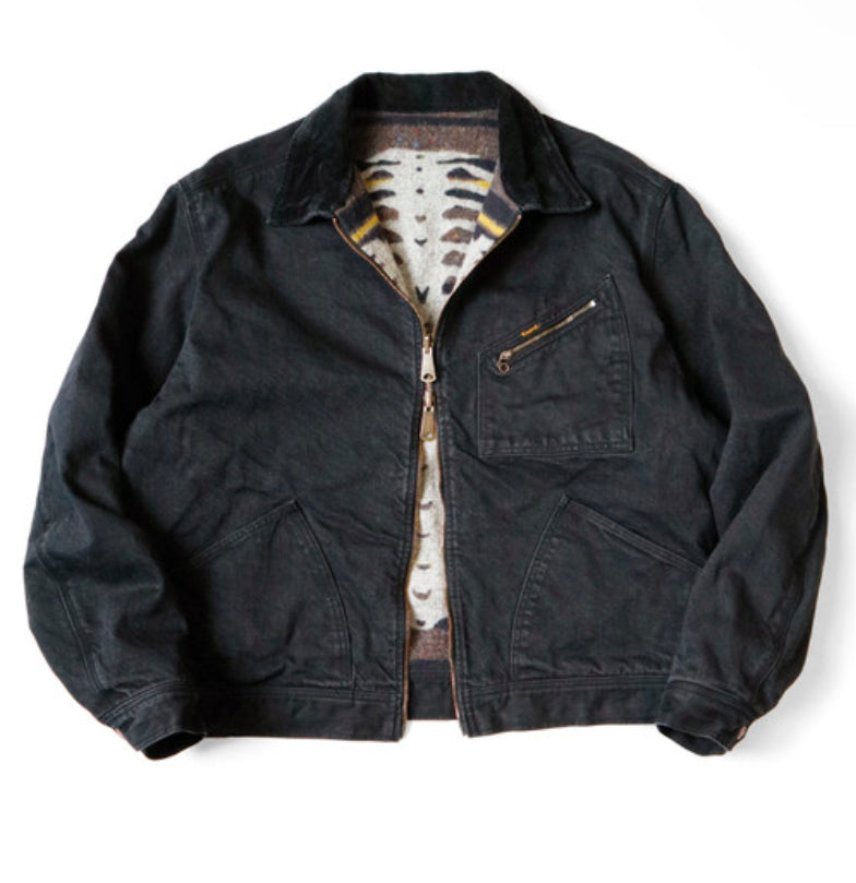 Kapital 14oz Denim Bone Reversible Work Jacket