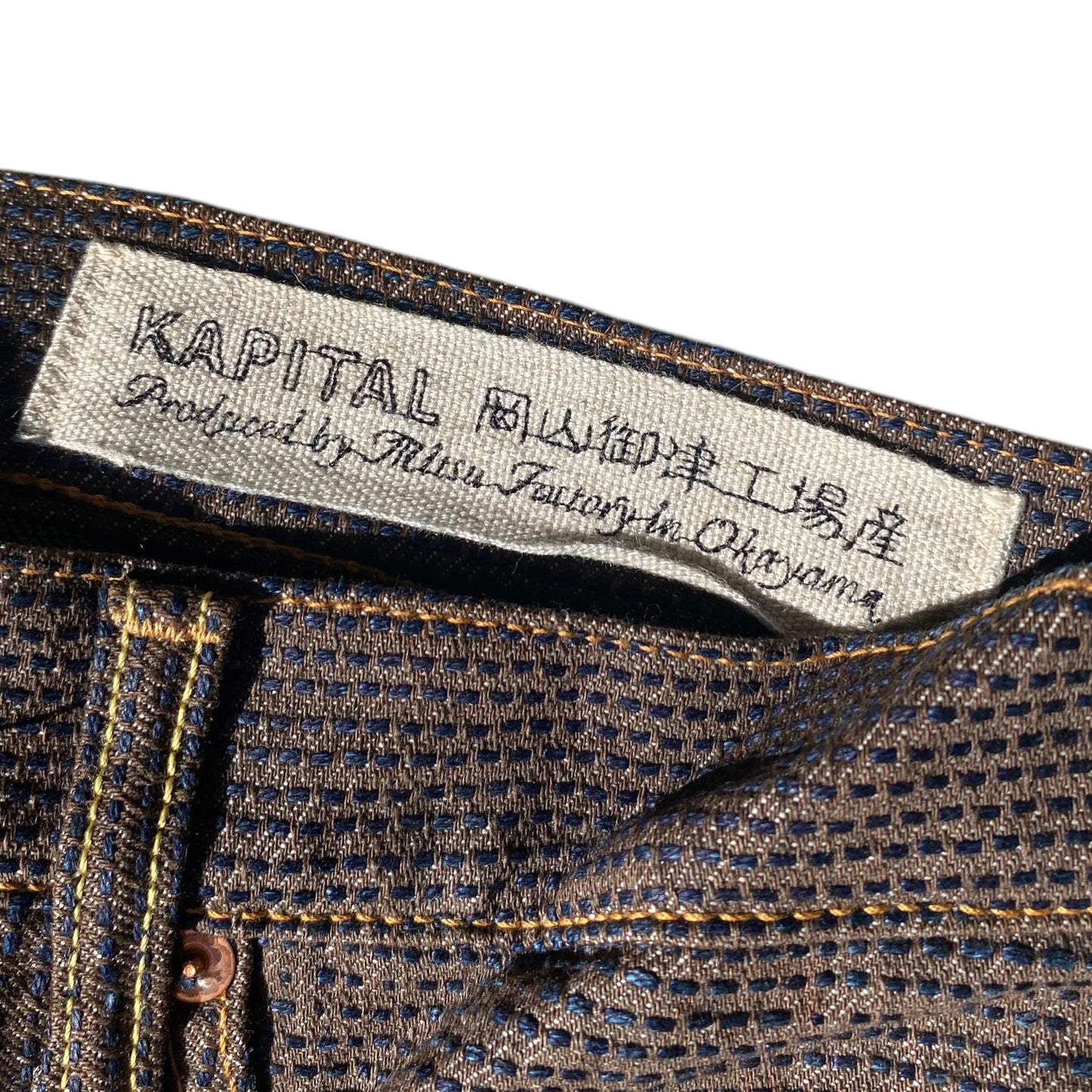 Kapital Century Denim 5P Stone No. 5 Diamond Pattern