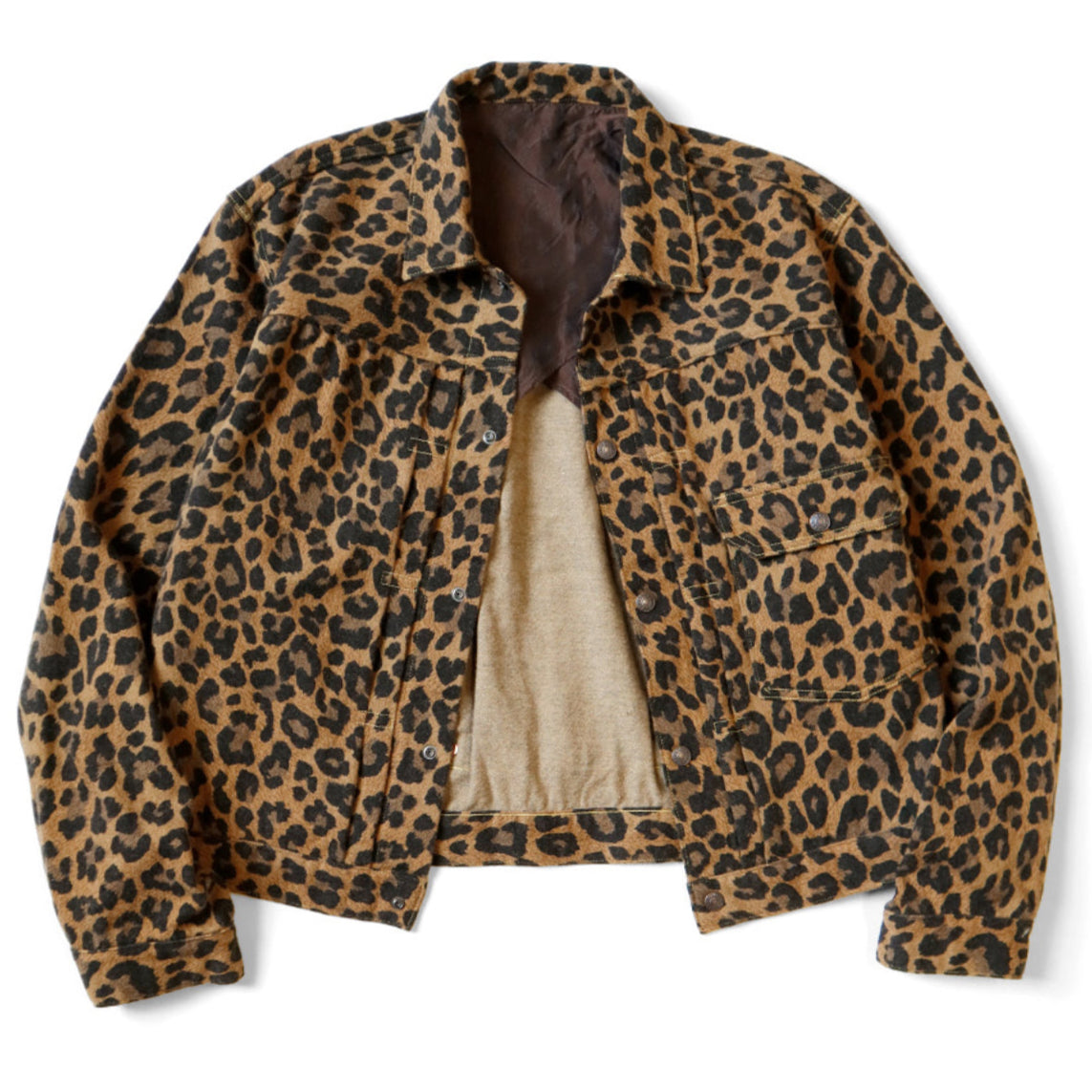 Kapital Twill Aged Wool Leopard Print 1st Jacket