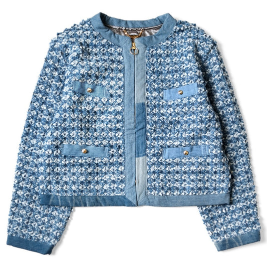 Kapital Crushed Napping Quilted Denim Bolero Jacket