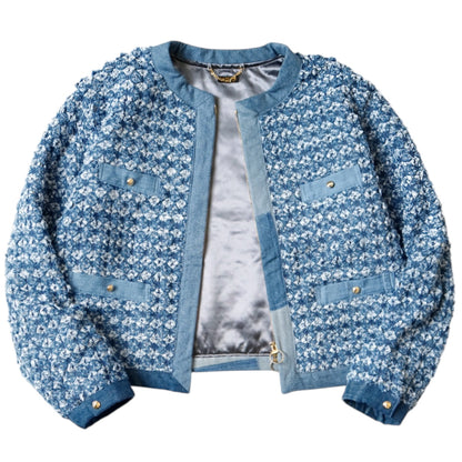 Kapital Crushed Napping Quilted Denim Bolero Jacket