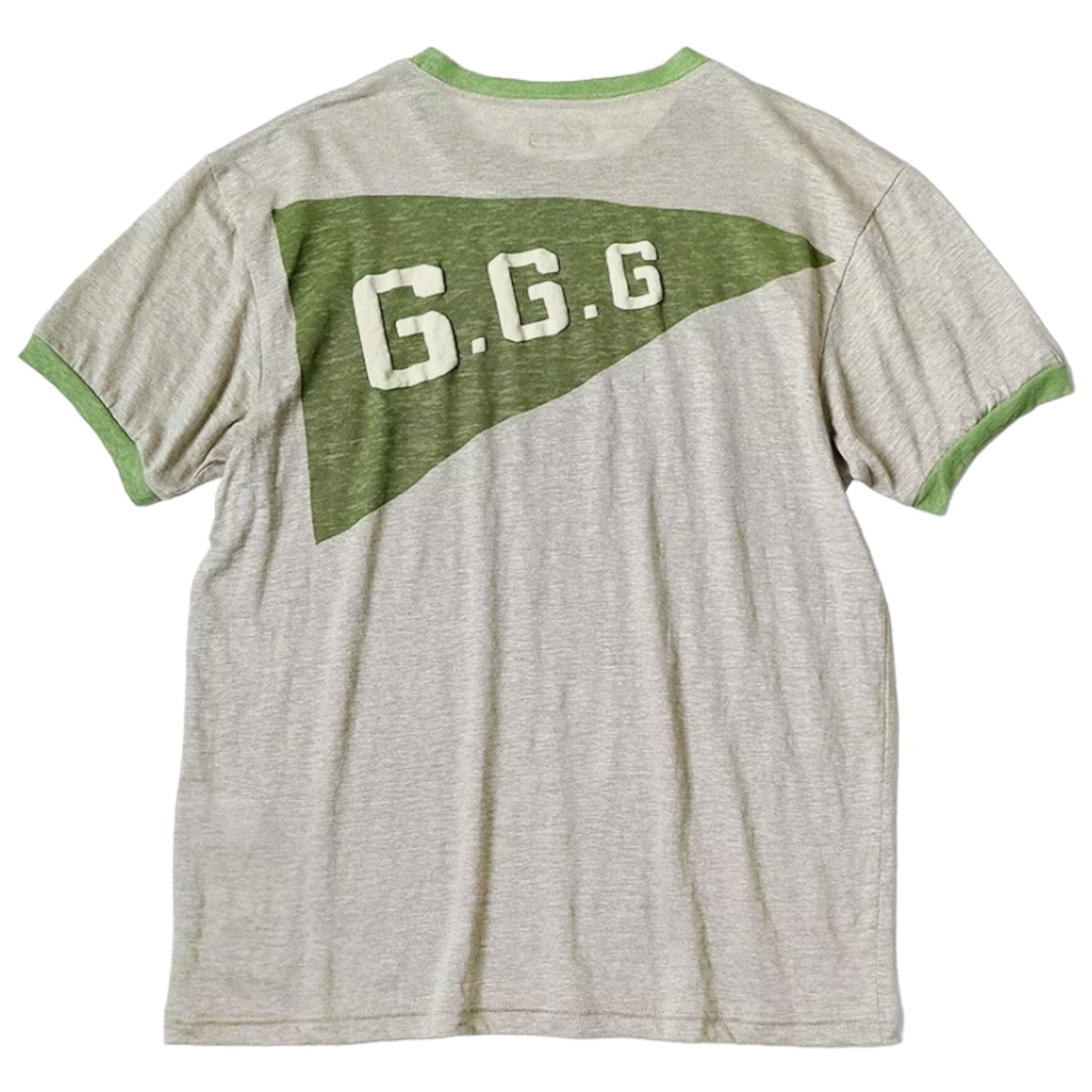 Kapital Linen Ringer Tee Conifer & Flag (GGG)