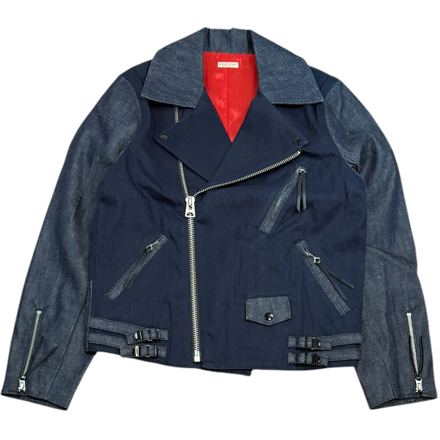 Kapital 10oz IDG x IDG Denim Indigo Dyed 2Tone Double Riders Jacket