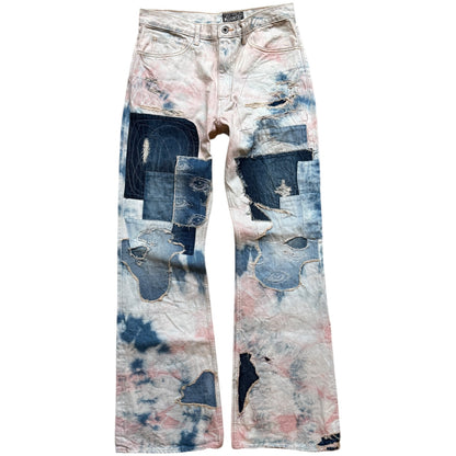 Kapital 14oz Denim 5P Tie-Dye Rat Flare Pants (Crazy Dixie Remake)