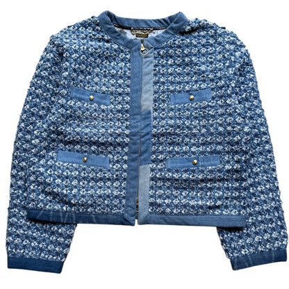 Kapital Crushed Napping Quilted Denim Bolero Jacket