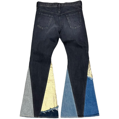 Kapital Patchwork Reconstructed Denim Flare Pants