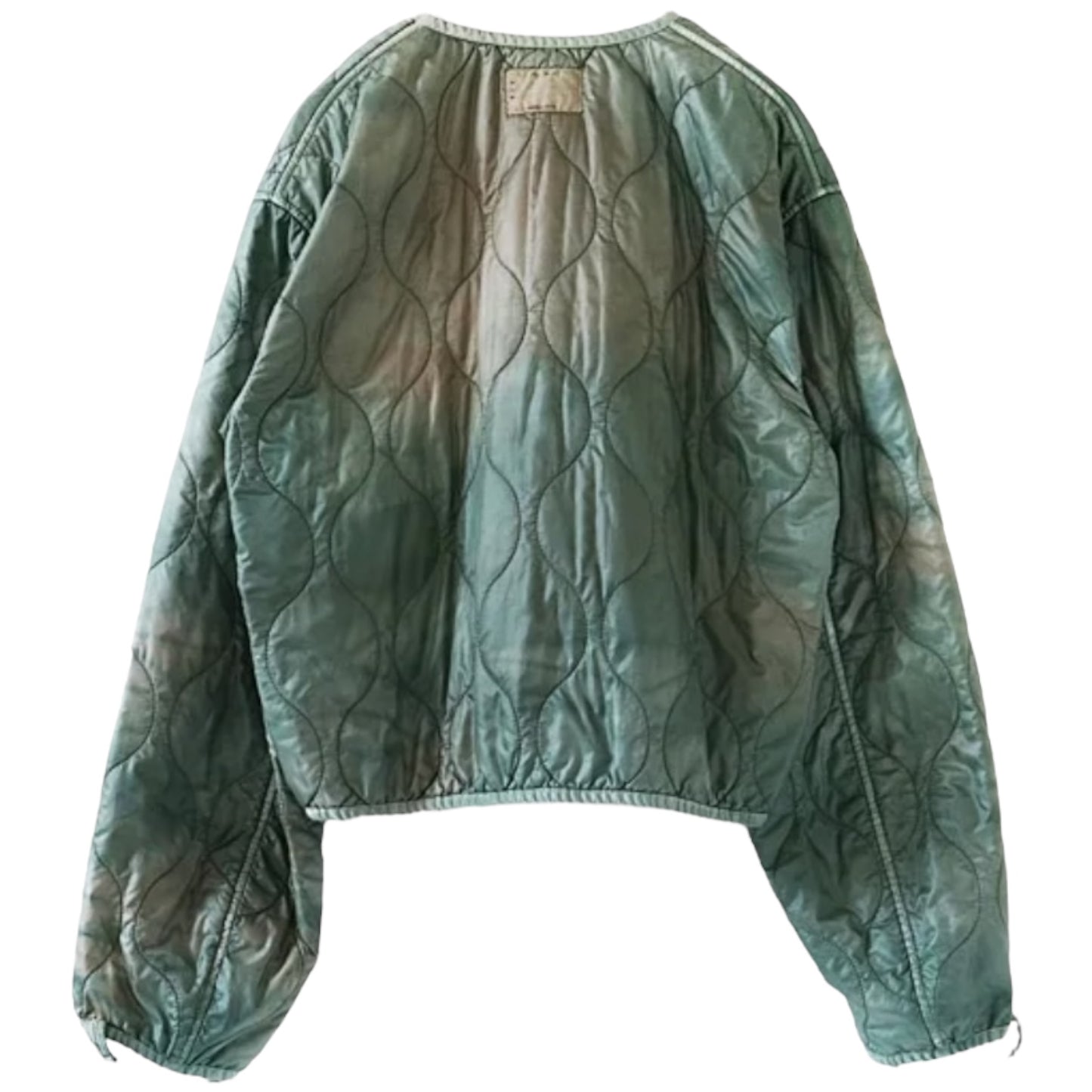 Kapital Nylon Quilted Unevenly Dyed Lined Cropped Bolero Jacket