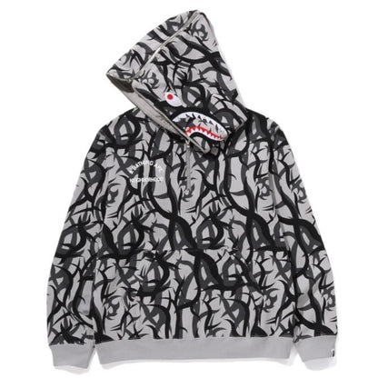 BAPE X NBHD Tribal Camo Two Face Half Zip Pullover Hoodie