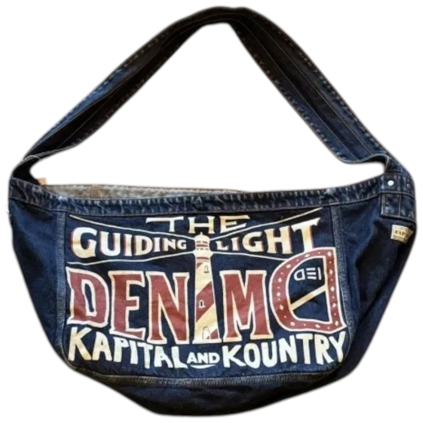 Kapital 13oz Denim Newspaper Bag (Guiding Light Print)