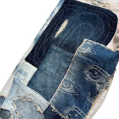 Kapital 14oz Denim 5P Tie-Dye Rat Flare Pants (Crazy Dixie Remake)