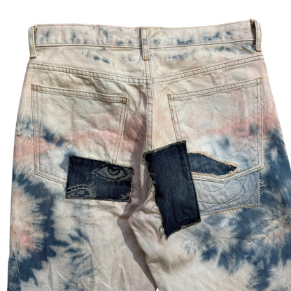 Kapital 14oz Denim 5P Tie-Dye Rat Flare Pants (Crazy Dixie Remake)