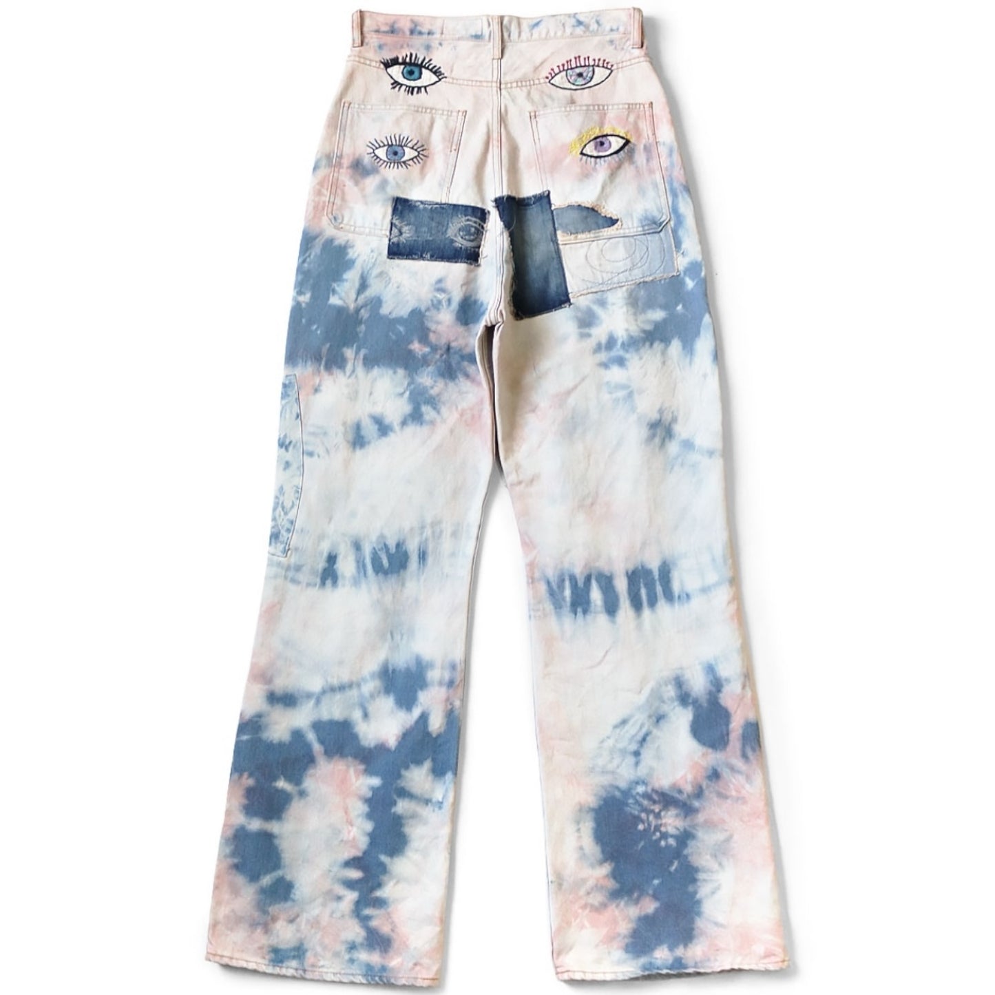 Kapital 14oz Denim Tie-Dye Baggy Flare Pants (Crazy Dixie Remake)