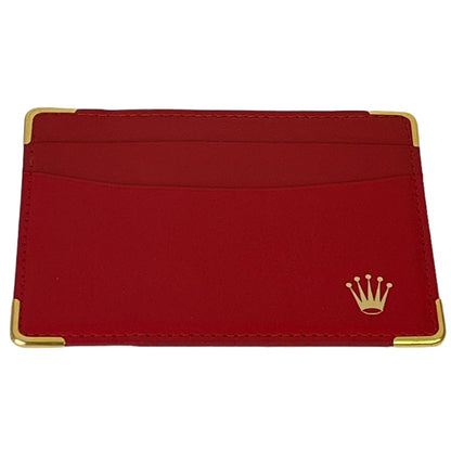 Rolex Leather Cardholder Red