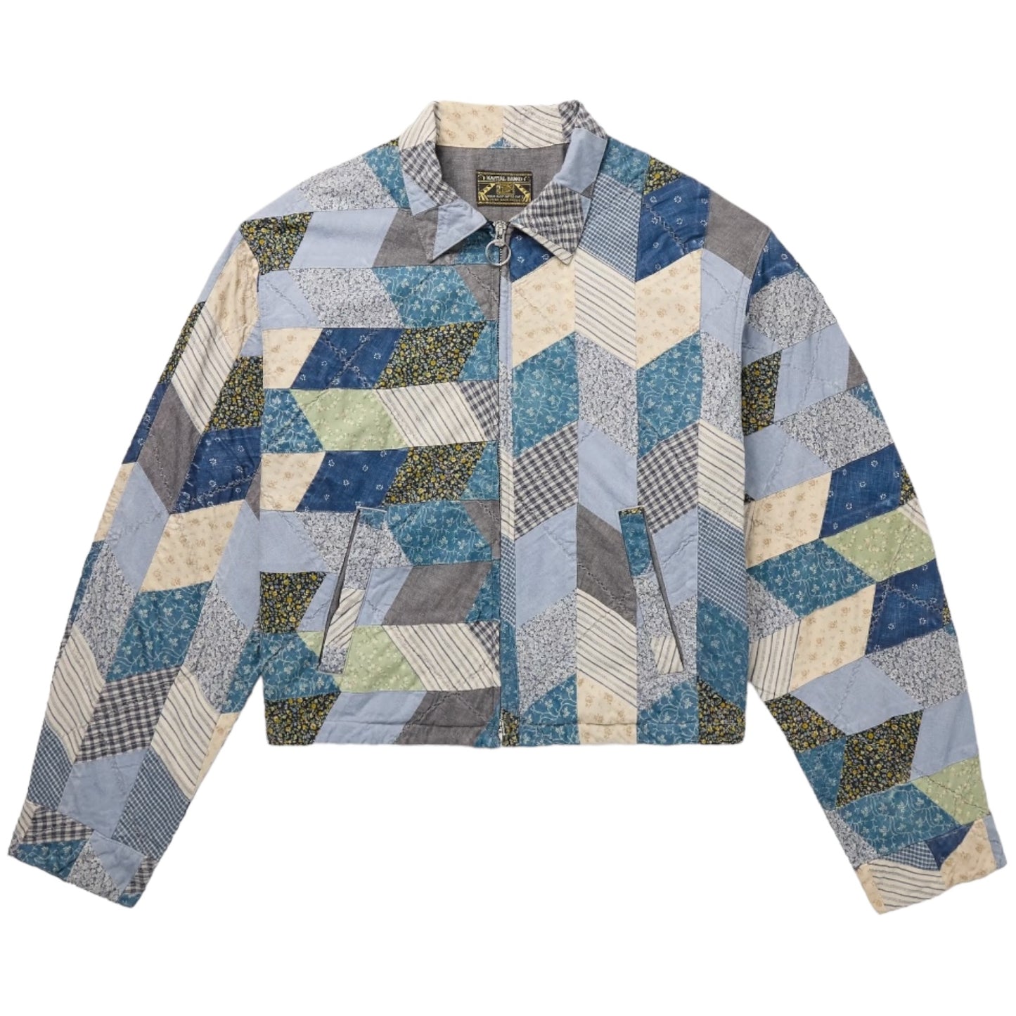 Kapital Yabane Cropped Quilted Patchwork Cotton and Linen-Blend Jacket