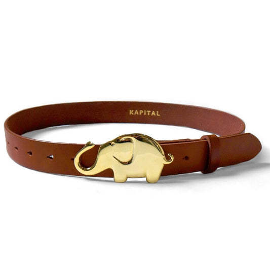 Kapital Leather Trunk Up Elephant Buckle Belt