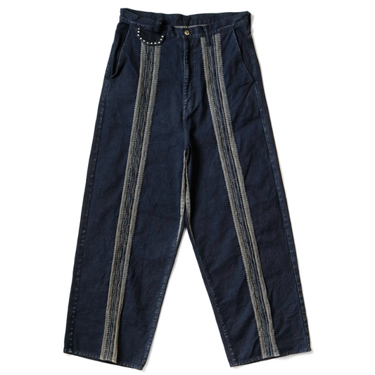 Kapital 12oz Yagasuri Jacquard Denim Port Baggy Pants