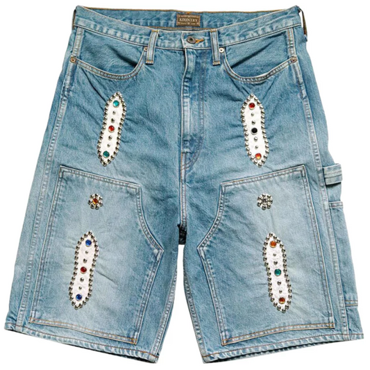 Kapital 14oz Denim Short Pants Studs Remake (Indigo Processing)