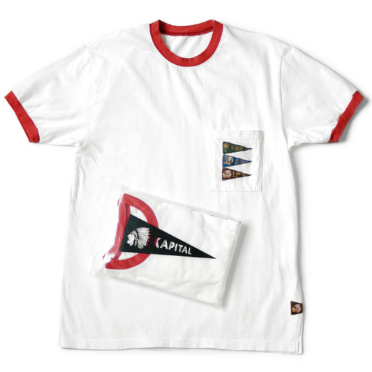 Kapital Pennant Ringer T Shirt (4 Flags)