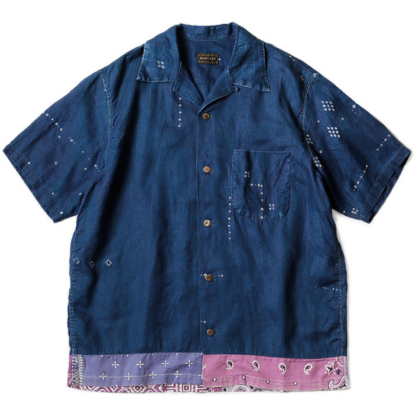 Kapital French Cloth Linen Bandana Printing Remake Aloha Shirt