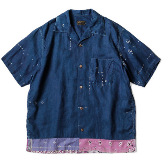 Kapital French Cloth Linen Bandana Printing Remake Aloha Shirt