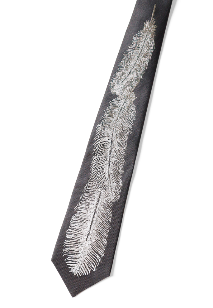 Kapital Silk Twill Feather Tie