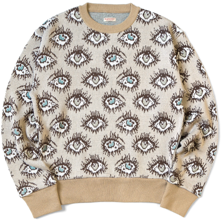 Kapital 8G Jacquard Knit Speakeasy Pattern Vintage Sweater