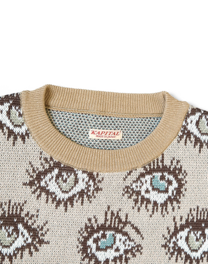 Kapital 8G Jacquard Knit Speakeasy Pattern Vintage Sweater