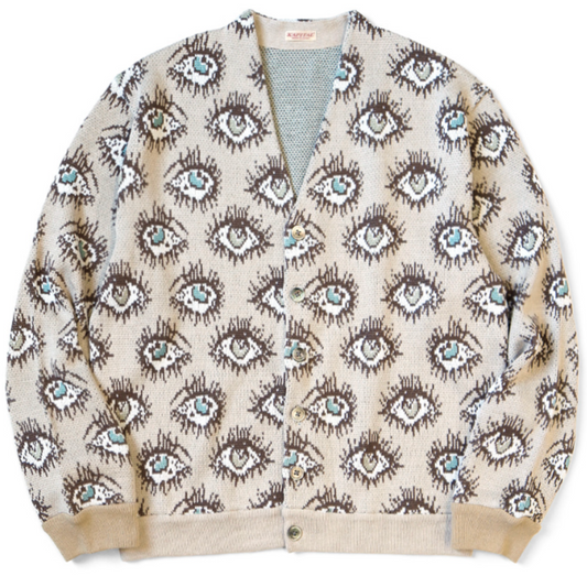 Kapital 8G Jacquard Knit Speakeasy Pattern Short Cardigan