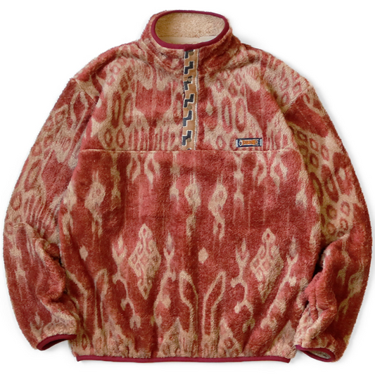 Kapital Java Kasuri Pattern Snap Fleece Jacket