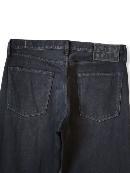 Kapital 14oz Black x Black Denim 5P Monkey CISCO (Processed)