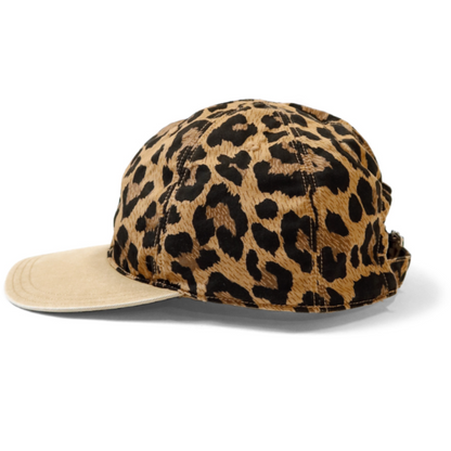 Kapital Cotton Herringbone Leopard Print Baseball Cap