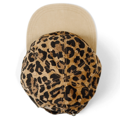 Kapital Cotton Herringbone Leopard Print Baseball Cap