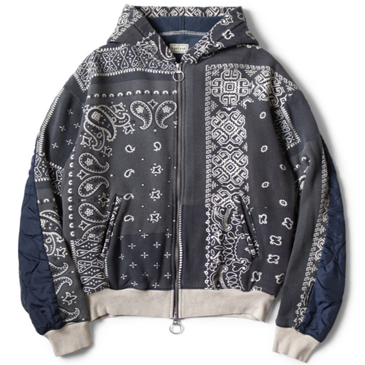 Kapital Fleece Bandana Print Bivouac Hooded Jacket