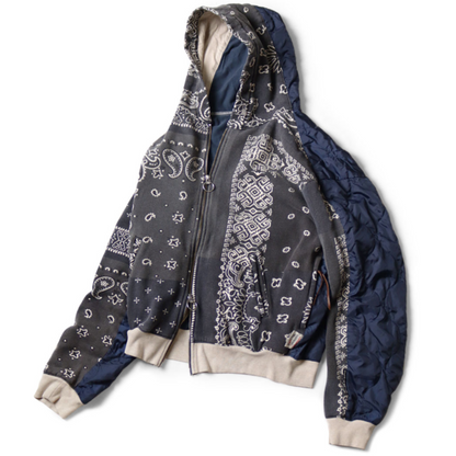 Kapital Fleece Bandana Print Bivouac Hooded Jacket