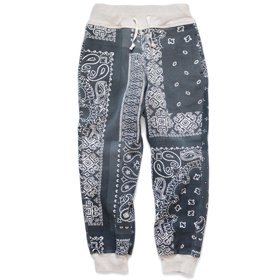 Kapital Fleece Bandana Print Rib Sweatpants