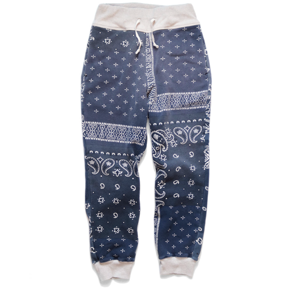 Kapital Fleece Bandana Print Rib Sweatpants