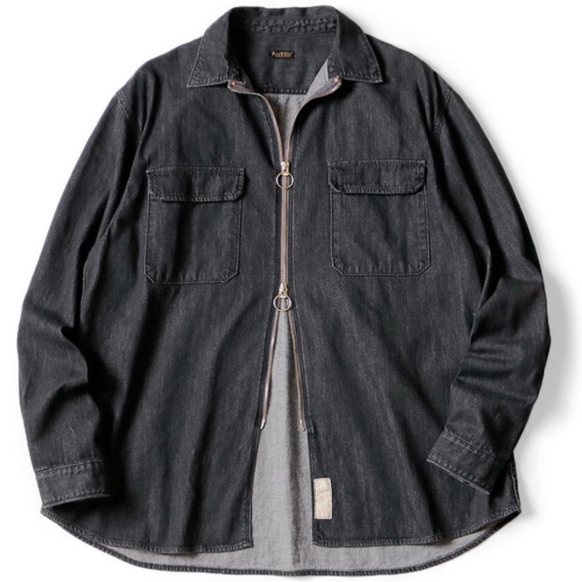 Kapital 8oz Black x Kinari Denim Drizzler Work Shirt