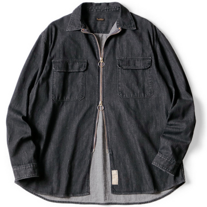 Kapital 8oz Black x Kinari Denim Drizzler Work Shirt