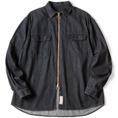 Kapital 8oz Black x Kinari Denim Drizzler Work Shirt