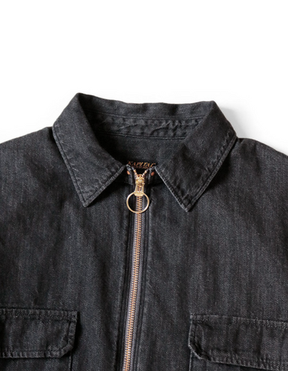 Kapital 8oz Black x Kinari Denim Drizzler Work Shirt