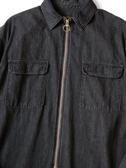 Kapital 8oz Black x Kinari Denim Drizzler Work Shirt