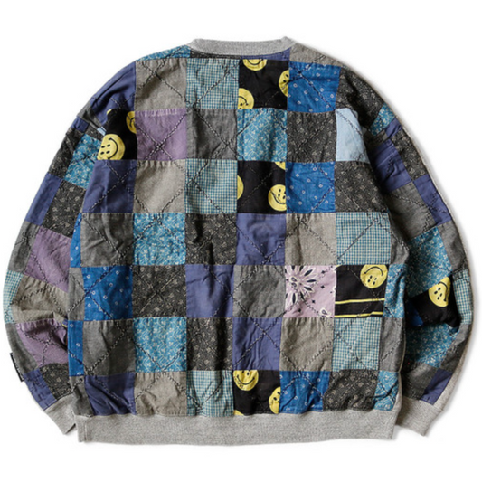 Kapital Top Fleece x Rainbowy Quilt 2Tone Big Sweatshirt