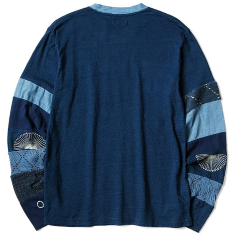 Kapital IDG Jersey Hippie Long Sleeve T-Shirt (Sashiko Patchwork)