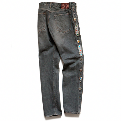 Kapital 14oz Black Denim 5P Monkey CISCO (Studs Remake)