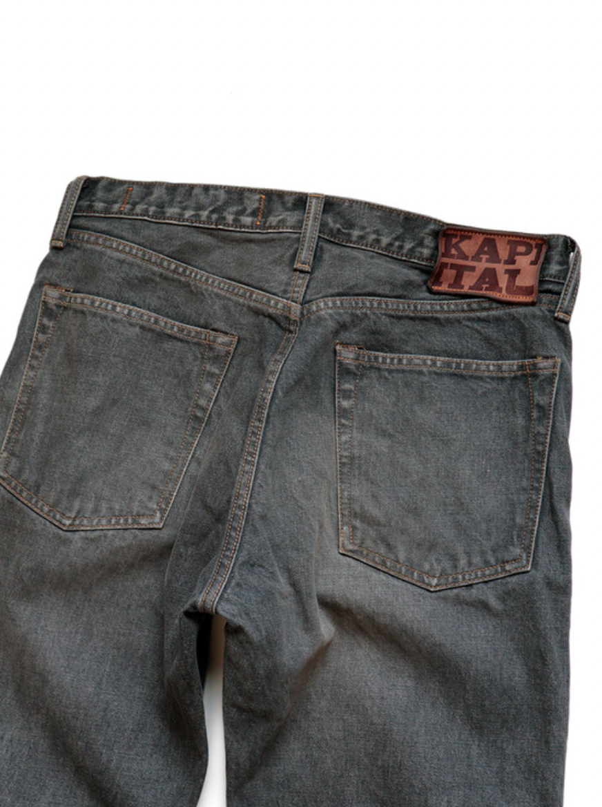 Kapital 14oz Black Denim 5P Monkey CISCO (Studs Remake)