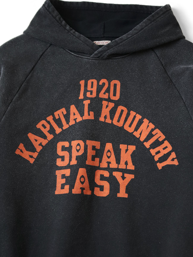 Kapital Raglan Hooded Fleece Sweatshirt (Speakeasy College Pt)