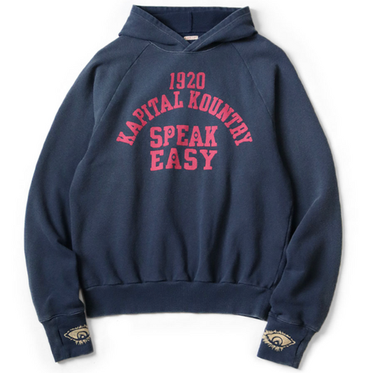 Kapital Raglan Hooded Fleece Sweatshirt (Speakeasy College Pt)