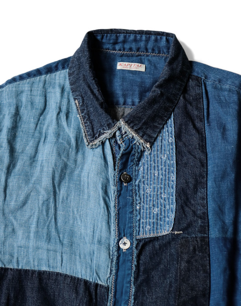 Kapital Cotton x Linen IDG Patch Kathmandu Shirt